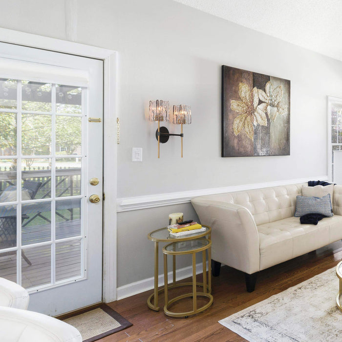 Echona 2-Light Black and Brass Bathroom Vanity Light