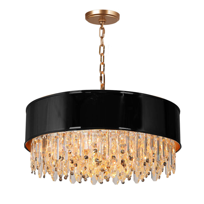 Loriven 9-Light Black and Brass Chandelier