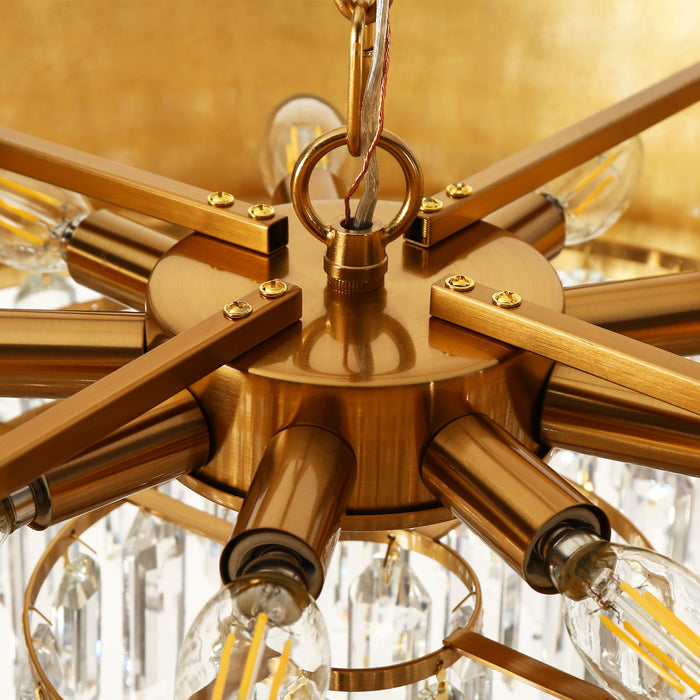 Loriven 9-Light Black and Brass Chandelier