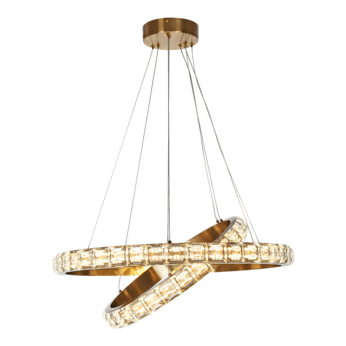 Wellem 2-Light LED Brass Chandelier