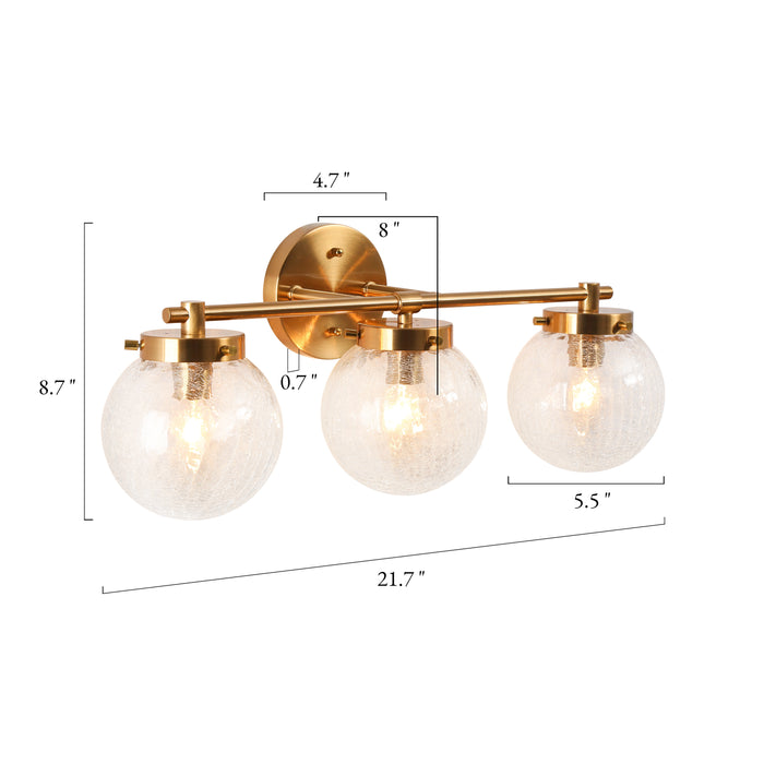 Ariene 3-Light Brass Bathroom Vanity Light