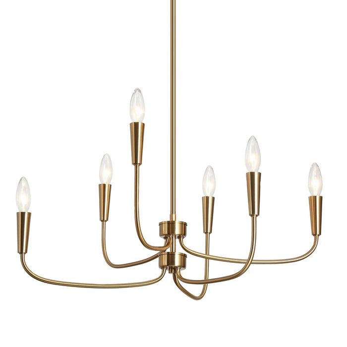 Jovely 6-Light Brass Chandelier