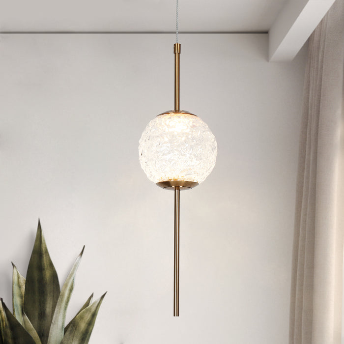 Eldvian 1-Light LED Brass Pendant Light