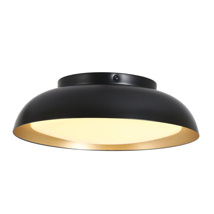 Xalina 1-Light LED Black and Gold Flush Mount Light