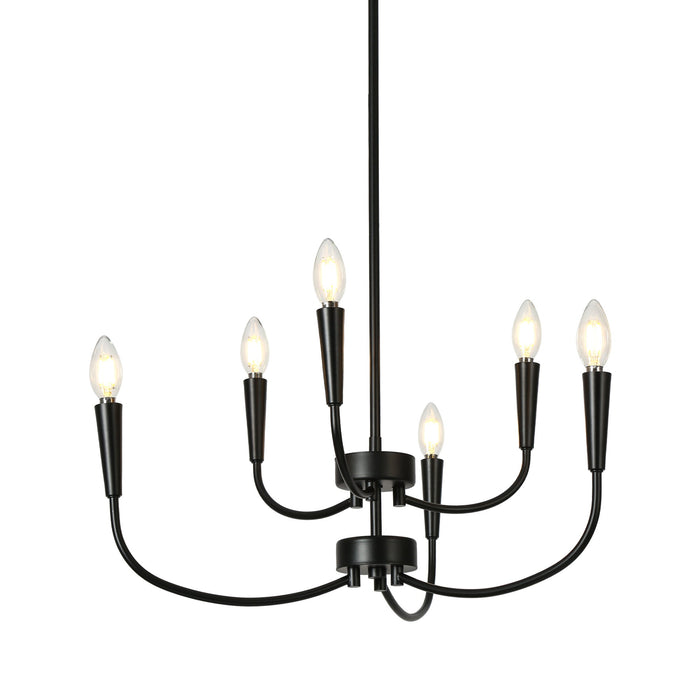 Trucati 6-Light Black Metal Chandelier
