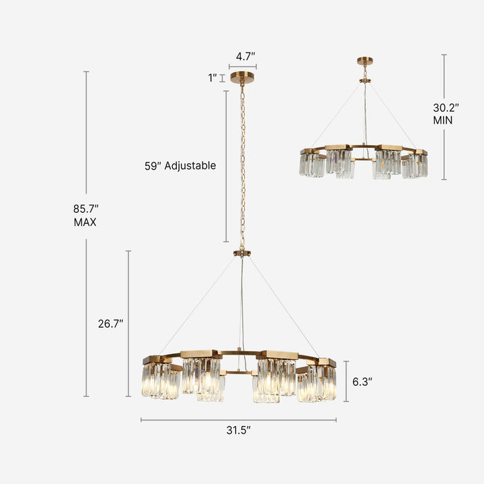 Labrite 8-Light Brass Chandelier