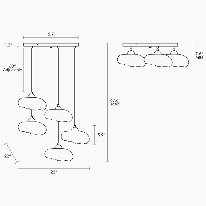 Bresin 5-Light Brass Chandelier