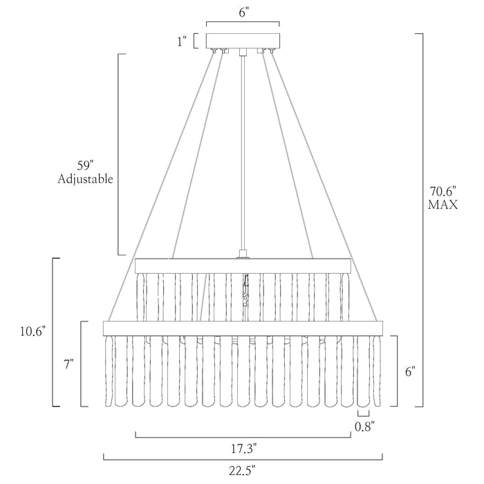 Avelise 6-Light Brass Chandelier