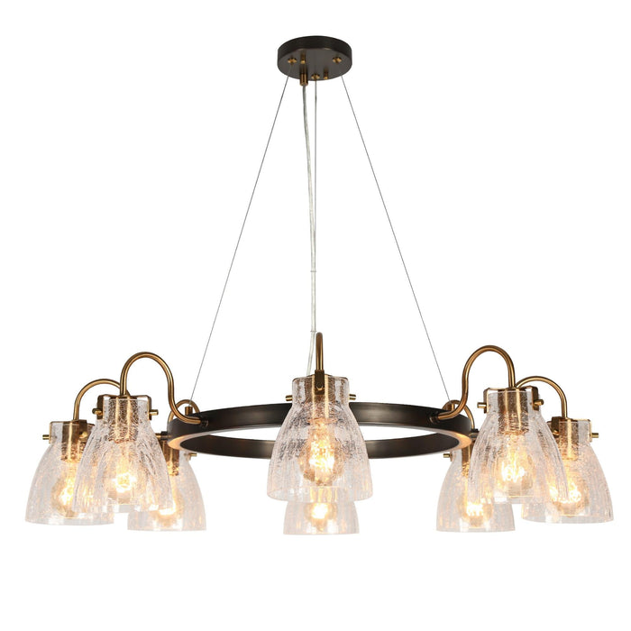 Aidtyr 8-Light Black and Brass Chandelier