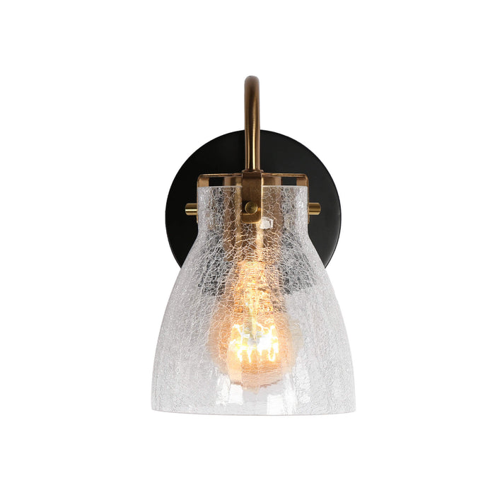 Aidtyr 1-Light Black and Brass Wall Sconce
