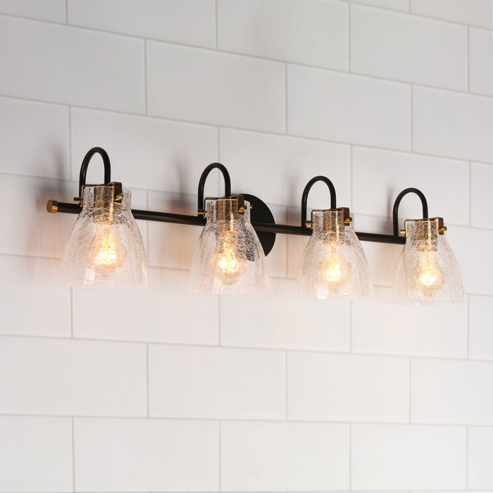 Aidtyr 4-Light Black and Brass Bathroom Vanity Light