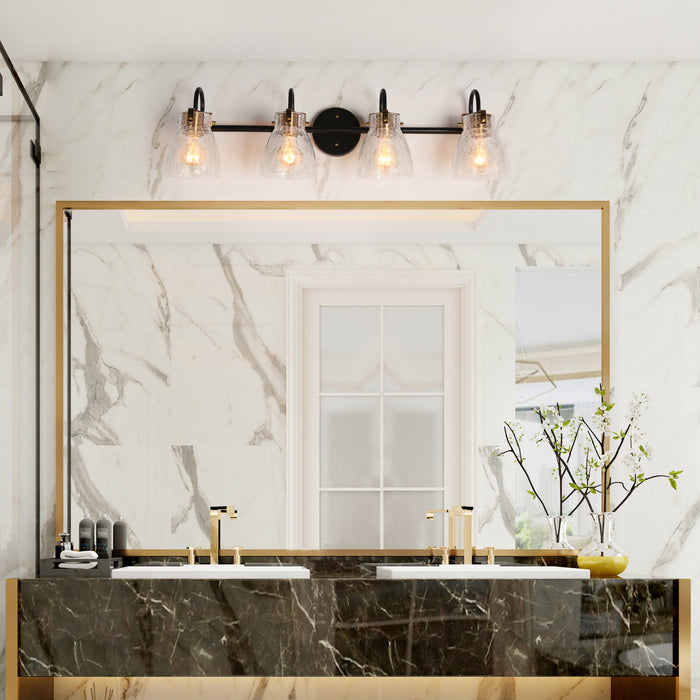 Aidtyr 4-Light Black and Brass Bathroom Vanity Light