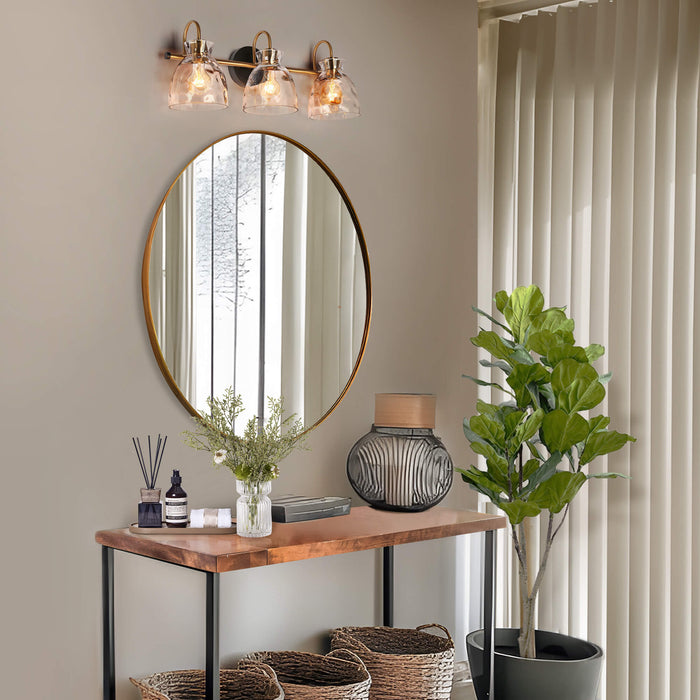Ravilen 3-Light Black and Brass Bathroom Vanity Light