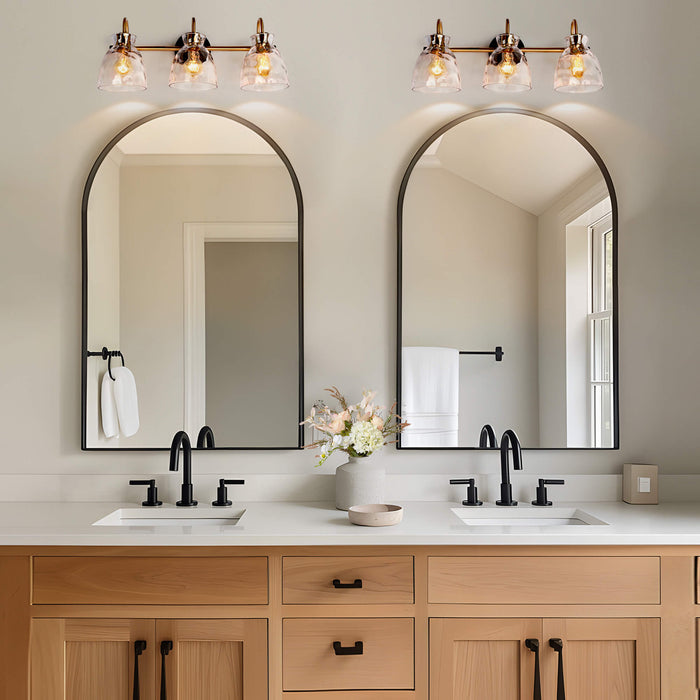 Ravilen 3-Light Black and Brass Bathroom Vanity Light