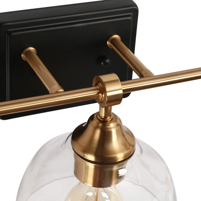 Laiger 3-Light Black and Brass Bathroom Vanity Light
