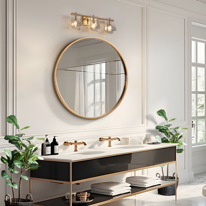 Afmean 3-Light Brass Bathroom Vanity Light