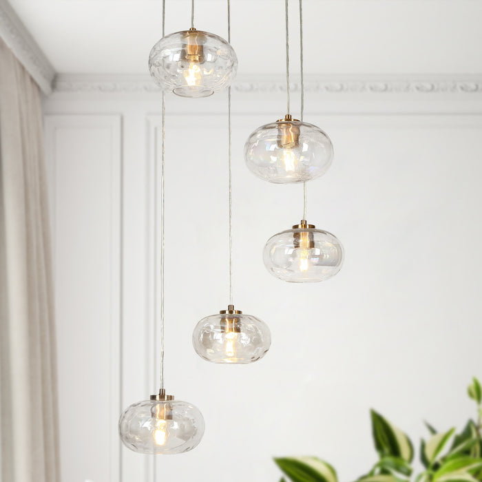 Teveris 5-Light Brass Chandelier