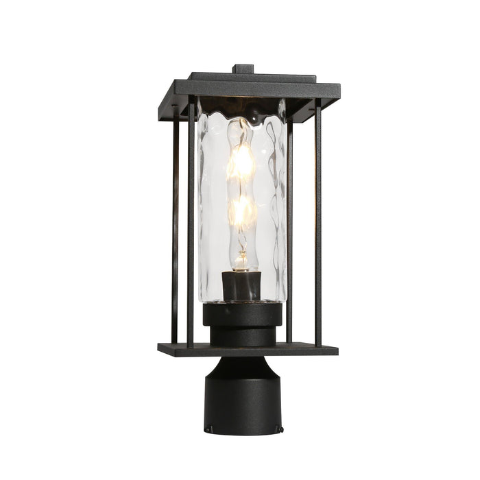 Mangosteen 15.7"H 1-Light Black Outdoor Post Light