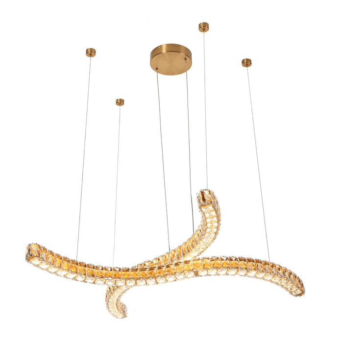 Gold LED Kitchen Island Crystal Chandeliers - Belles Lighting
