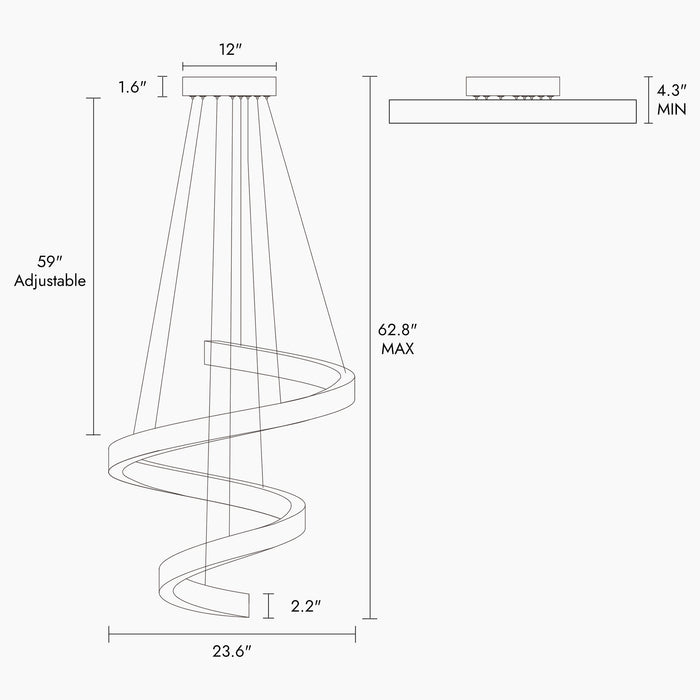 Vexlian 1-Light LED Brass Chandelier