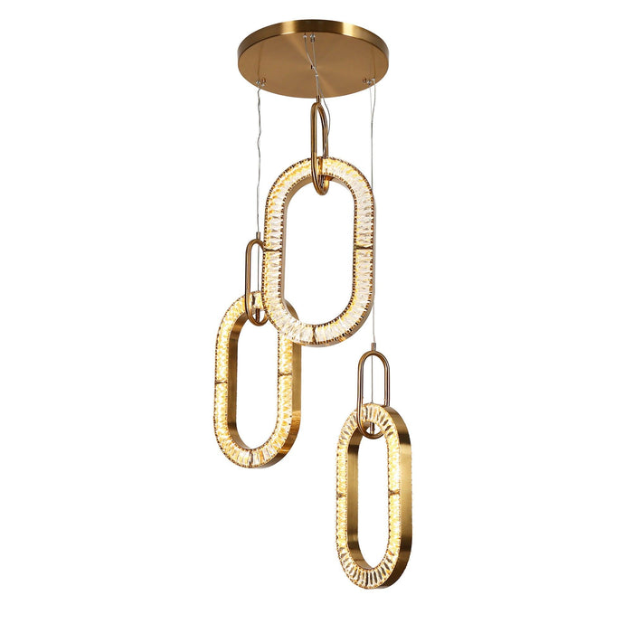 Gold Crystal Cluster LED Chandelier Pendant Lights - Belles Lighting