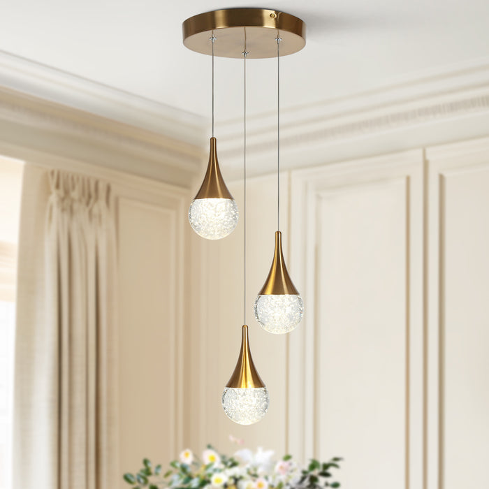 Zaylena 3-Light LED Brass Chandelier