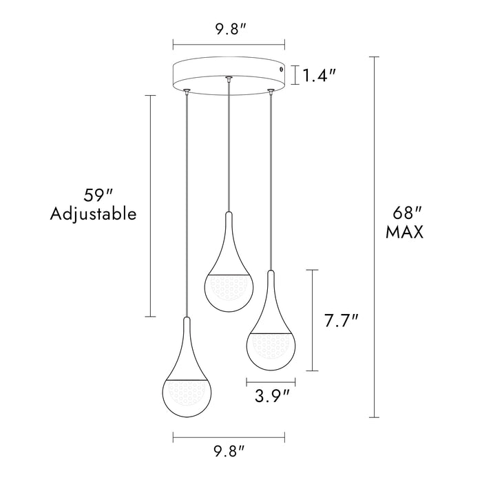 Zaylena 3-Light LED Brass Chandelier