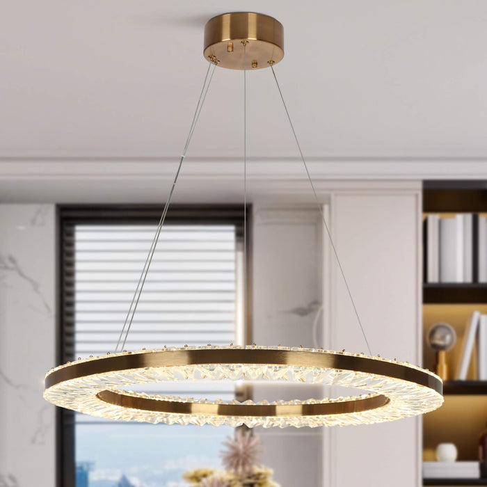 Oviane 1-Light LED Brass Chandelier