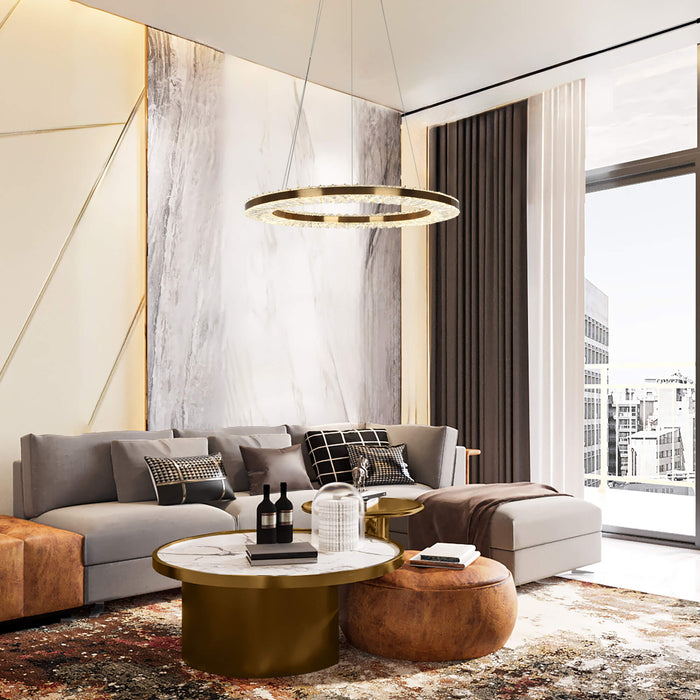 Oviane 1-Light LED Brass Chandelier
