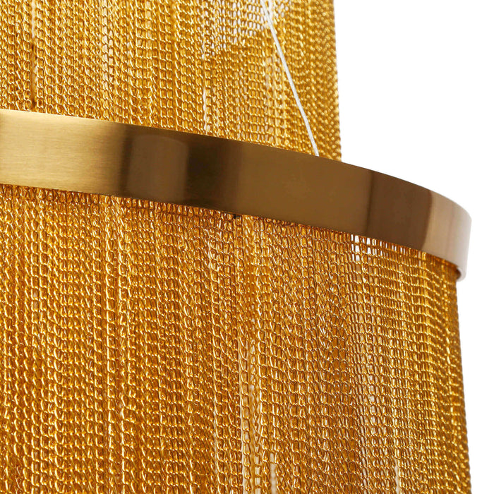 Aliren 7-Light Brass Chain Chandelier