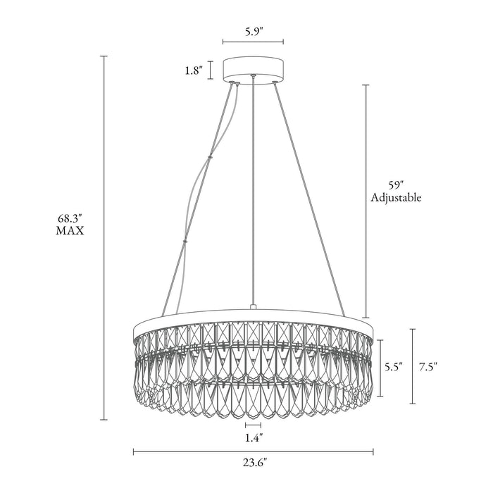 Musonce 1-Light LED Brass Chandelier