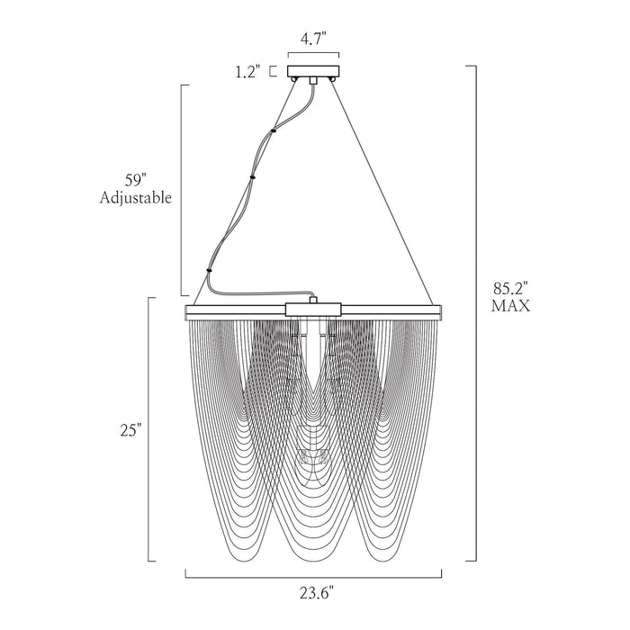 Aliren 7-Light Brass Chandelier