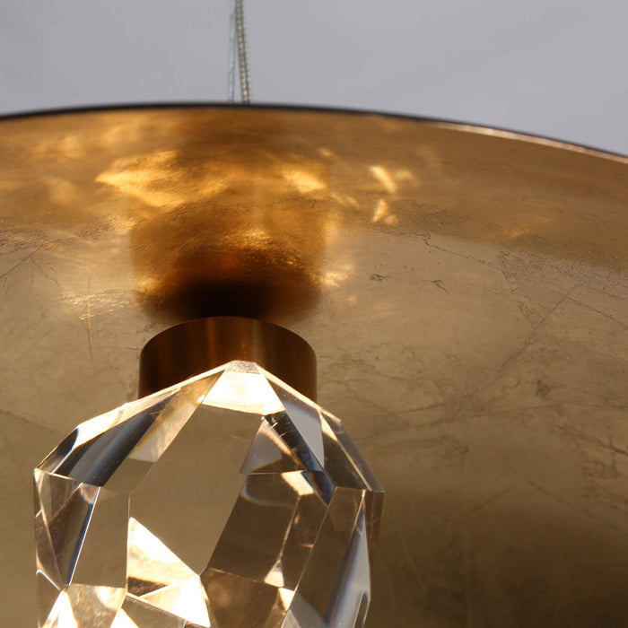 Joviren 1-Light LED Black and Brass Pendant Light