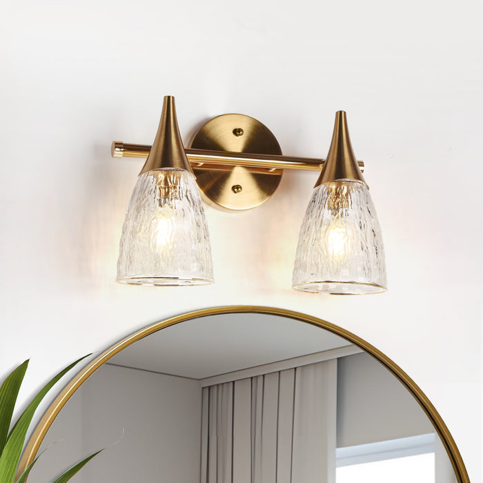 Ruthebi 2-Light Brass Bathroom Vanity Light