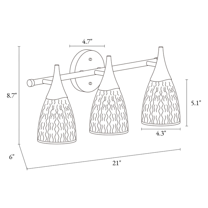 Ruthebi 3-Light Brass Bathroom Vanity Light