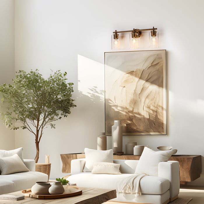 Natures 3-Light Brass Bathroom Vanity Light