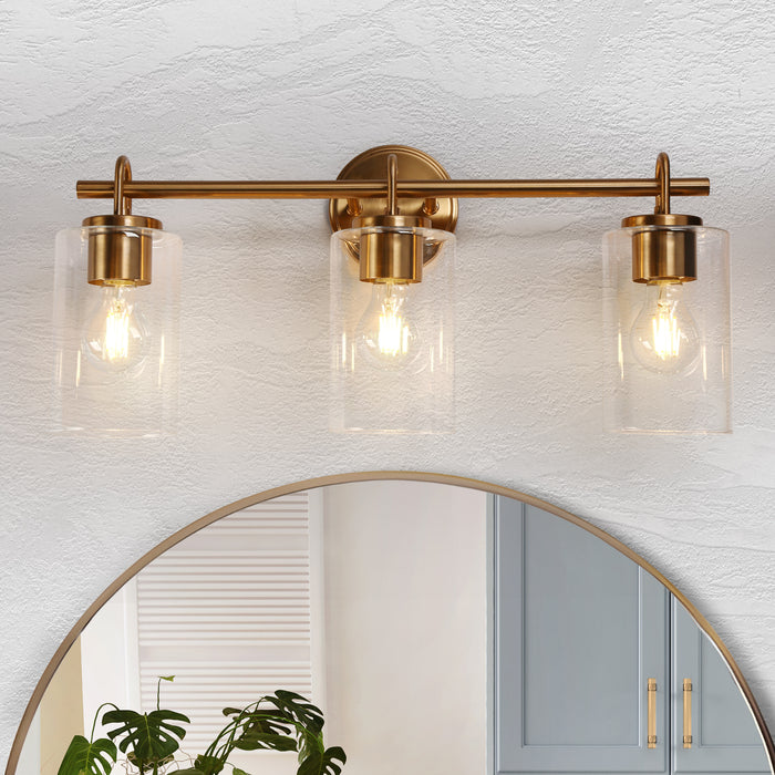 Natures 3-Light Brass Bathroom Vanity Light