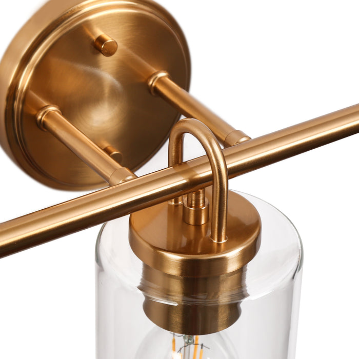 Natures 3-Light Brass Bathroom Vanity Light
