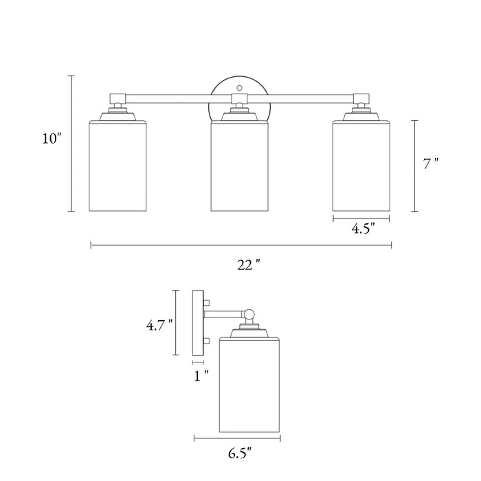 Sauvig 3-Light Brass Bathroom Vanity Light