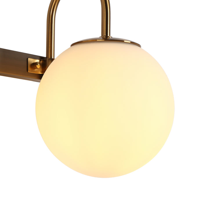 Aladari 2-Light Black and Brass Bathroom Vanity Light