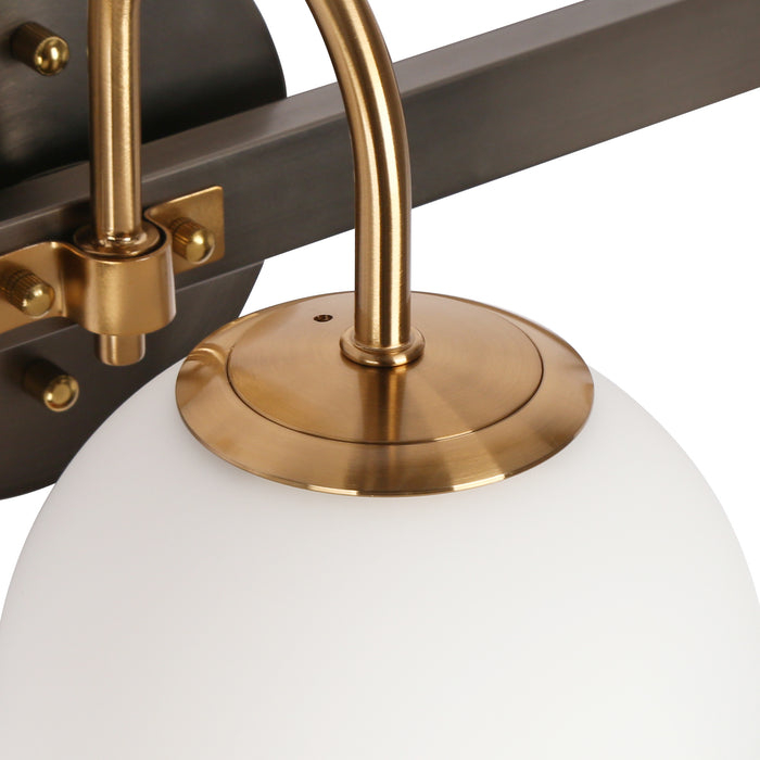 Aladari 3-Light Black and Brass Bathroom Vanity Light