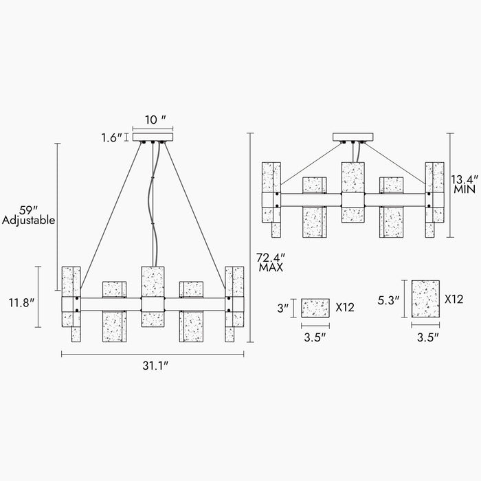 Xyrelis 24-Light Integrated LED Brass Chandelier