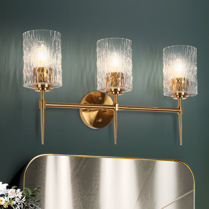 Everard 3-Light Brass Bathroom Vanity Light