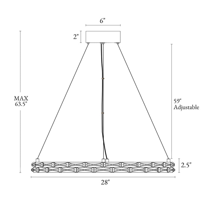 Sledeif 1-Light LED Brass Chandelier