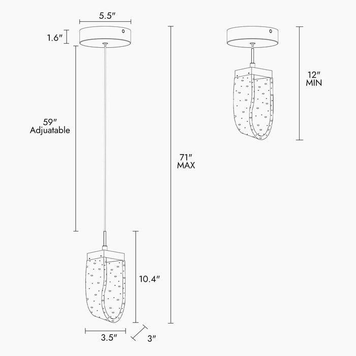 Velanya 1-Light LED Brass Pendant Light