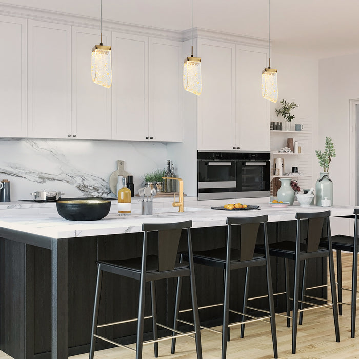 Velanya 1-Light LED Brass Pendant Light