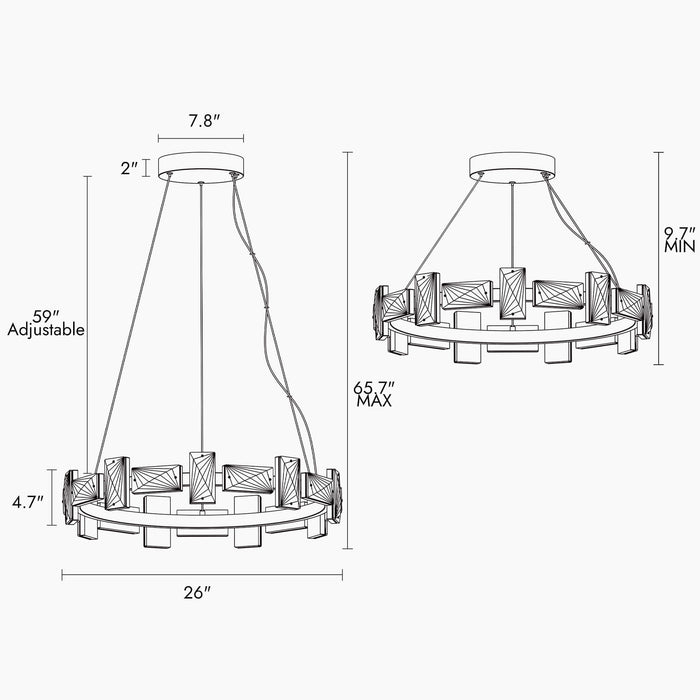 Velmorn 1-Light LED Brass Chandelier