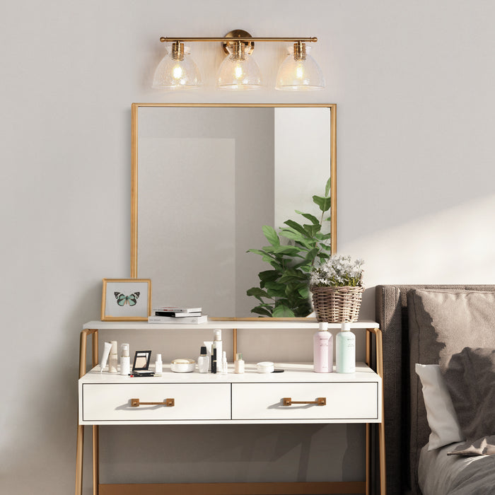 Terivon 3-Light Brass Bathroom Vanity Light