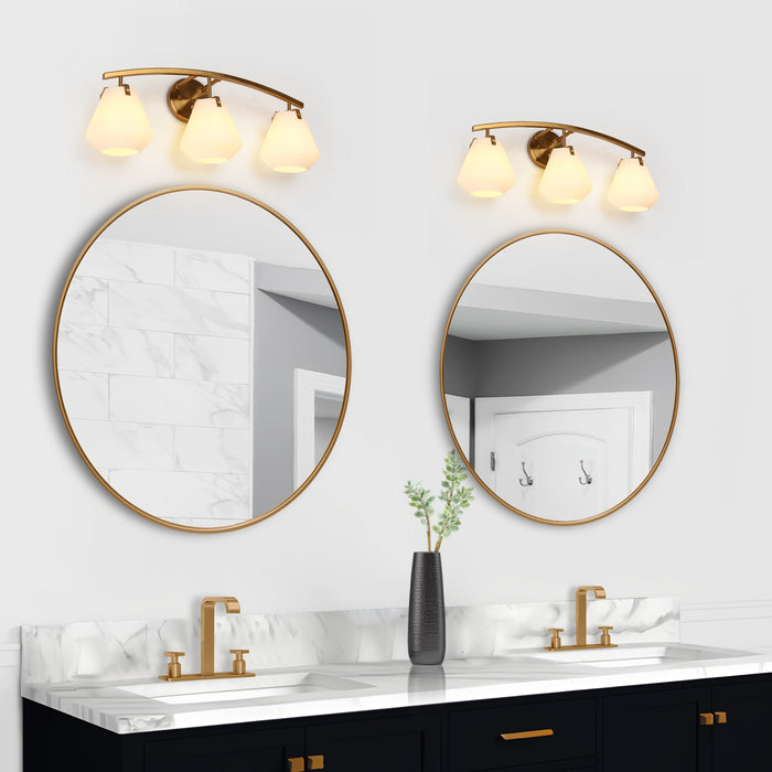 Vabatah 3-Light Brass Bathroom Vanity Light