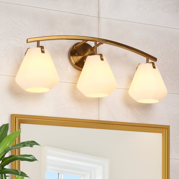 Vabatah 3-Light Brass Bathroom Vanity Light
